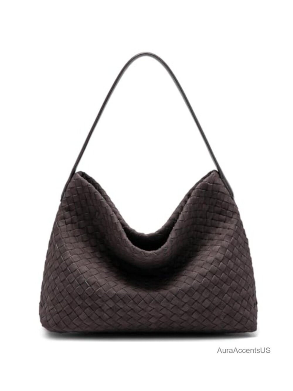 Woven Suede Tote Bag for Women Handwoven Shoulder Crossbody Purse